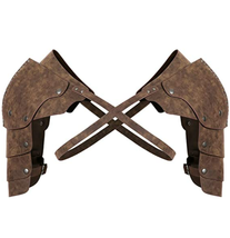 Men Steampunk Adjustable Faux Leather Body Chest Harness Shoulder Armors Buckles - £62.36 GBP