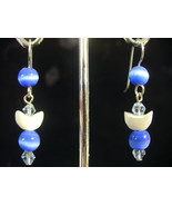 Cat&#39;s Eye &amp; Moon Earrings on SS Wire - €5,98 EUR