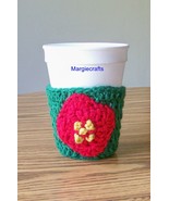 Coffee Warmer, Crochet Drink Cozy, Handmade, Christmas Cozy,  - $15.00