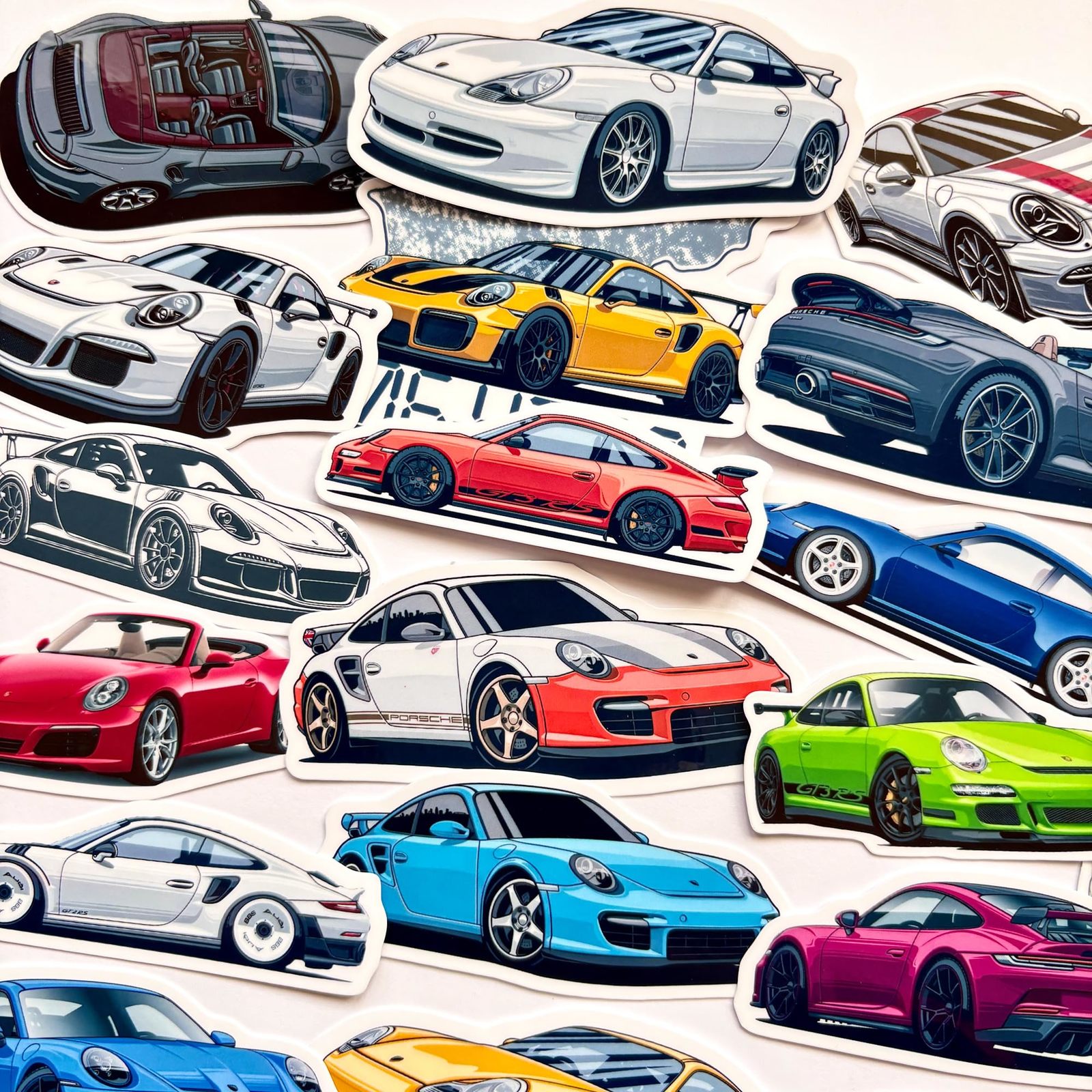24pc German Classic Water-cooled 911 996 997 991 Carrera Vinyl Stickers ... - $14.70
