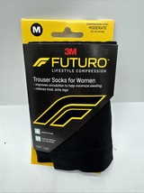 Futuro Trouser Socks Women ￼ Moderate Compression Knee Medium Black COMB... - $10.16 CAD
