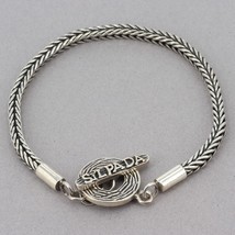 Retired Silpada Sterling Foxtail Chain Bracelet w/ Signature Toggle Clas... - £39.61 GBP