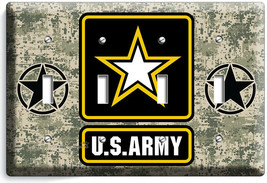 US ARMY STAR DIGITAL PIXEL CAMO 4 GANG LIGHT SWITCH PLATE ROOM ART VETER... - £14.82 GBP