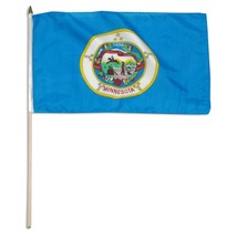 1 Dozen 12&quot;x18&quot; Minnesota State Stick Flags 12x18in Handheld - $485.73 MXN