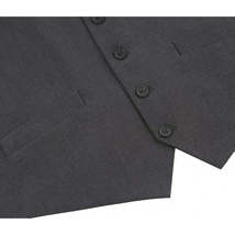 Men's Renoir Suit Vest V-neck Adjustable Strap 5Button 2Pockets 202-1 Charcoal image 4