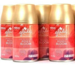 4 Ct SCJohnson Glade Limited Edition Rose &amp; Bloom  Room Deodorizer Refil... - £30.36 GBP