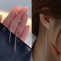 JWER Trend Long Wire Tassel Thread Chain Climb Star Heart Beads Pendants Drop Ea - £10.35 GBP