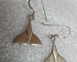 VINTAGE Sterling Silver Whale Tail Dangling Earrings - $25.49