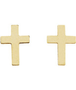 14K White, 14K Yellow or 14K Rose Gold Cross Earrings - $307.74 CAD