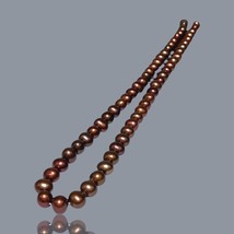 Spectacular 7 - 7.5mm Round Chocolate Brown Bronze Cultured FW Pearl 16&quot; Strand - $58.90