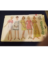Vtg 66 Simplicity pattern 6457 Junior Dress Sz 9 B 30.5 Cut&amp;Complete - $156.29 MXN