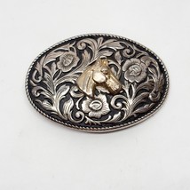 Horse Ornemental Western Cowboy Cowgirl Metal Belt Buckle Silver Brass T... - $9.87