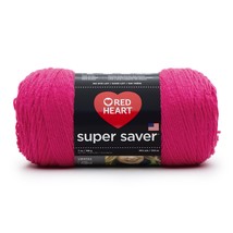 Red Heart Super Saver Yarn-Shocking Pink E300B-718 - £17.41 GBP