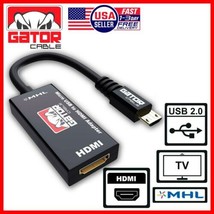 MHL Micro USB to HDMI Adapter Converter Cable for Android Phone Smartphone HDTV - £5.79 GBP