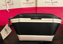 Kate Spade Small Eady Cosmetic Case Classic Stripe Nwt - £37.75 GBP