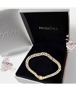Pandora Timeless Two- Tone Pavé Cuban Chain Bracelet #564229C01 US SELLER - €95,27 EUR
