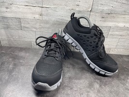 Reebok Sneakers Women 7.5 M Sublite Shoes Black Alloy Toe Cushion Work Wear - $38.73 CAD