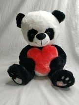 Hallmark Panda Plush Hearts Sound Stuffed Animal 14&quot; Sings I Love You Song Music - £23.73 GBP