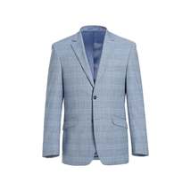 Mens Suit RENOIR English Plaid Window Pane Stretch Slim Fit Comfort 293-3 Blue image 3