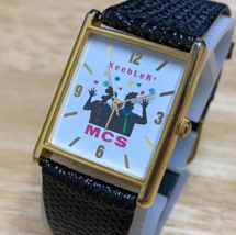 Vintage Keebler MCS Mens Hot Style Rectangle Gold Tone Quartz Watch~New Battery - £25.81 GBP