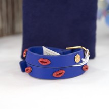 Tory Burch Jewel Blue Lips Leather Wrap Bracelet NWT - £110.39 GBP