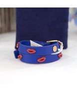 Tory Burch Jewel Blue Lips Leather Wrap Bracelet NWT - £110.00 GBP