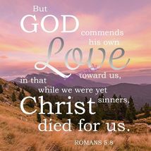 POPULAR BIBLE VERSE SCRIPTURE ROMANS &quot;BUT GOD COMMENDS HIS OWN LOVE...&quot; ... - $12.21 CAD
