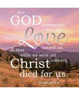 POPULAR BIBLE VERSE SCRIPTURE ROMANS &quot;BUT GOD COMMENDS HIS OWN LOVE...&quot; ... - €7,55 EUR