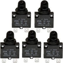 RKURCK AC 125/250V Push Button Reset 20A Circuit Breakers Thermal Overload - £25.57 GBP