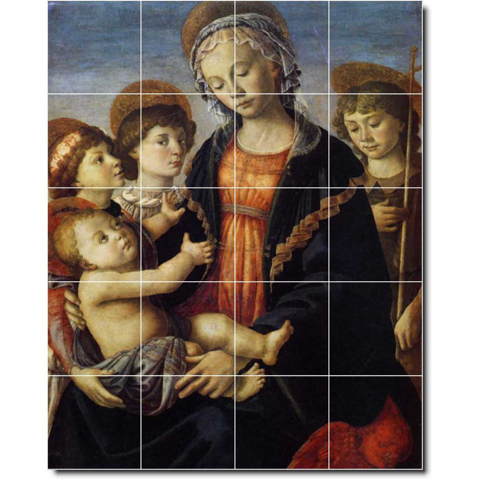 Botticelli sandro the virgin and child with two angels