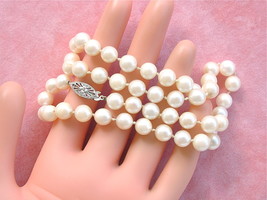Vintage 7.4-7.8mm Saltwater Pearl Single Strand 18” Necklace, Simple Clasp 1950 - £377.00 GBP