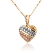 New Arrival Hot Sale Exquisite Jewelry Set Gold Copper White Cubic Zircon Heart  - £22.06 GBP
