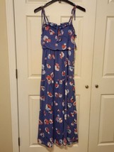 Jessica Simpson Purple Floral Spaghetti Strap Full Length Dress Size M - $19.79
