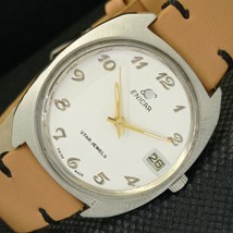 Vintage Enicar Star Jewels Auto 167 Swiss Mens Date White Watch 570-a301215-6 - £88.61 GBP
