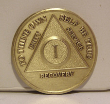 Alcoholic 1 Year Recovery 1 Yr Chip Medallion Coin Medal Token  AA Anony... - £3.83 GBP