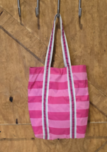 Pink and White Stripe Weekender Large Tote Beach Bag - $12.00