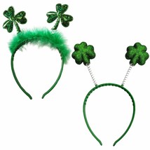 St. Patrick&#39;s Day Headband Top Hat Bow Hair Bands Clover Shamrock Bowknot Hairba - £15.67 GBP