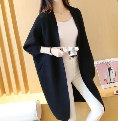  Long Sweater Cardigans 3XL Winter Stitch Poncho Knitting Sweater Female Over Si - £130.56 GBP