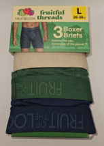 Fruit of the Loom Men&#39;s Fruitful Threads EcoVero Boxer/Briefs 3 Pack LARGE BGT - £10.85 GBP