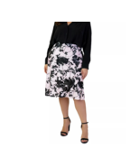 Maree Pour Toi Womens Plus 14 Pink and Black Satin Bias Cut Midi Skirt N... - $80.66 CAD
