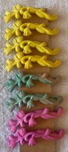 ⭕⭕VTG 8pcs/set Vintage Women Hair Clips New Length 6cm Yellow Green Pink - $11.88