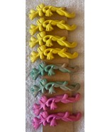 ⭕⭕VTG 8pcs/set Vintage Women Hair Clips New Length 6cm Yellow Green Pink - €10,15 EUR