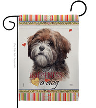 Brown Tibetan Terrier Happiness - Impressions Decorative Garden Flag G160229-BO - £15.90 GBP