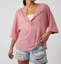 Free People care maribell henley tee in Rosie - size XS - £29.49 GBP