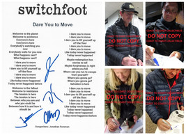 Switchfoot Band Signed Dare You To Move Lyrics Sheet COA Proof Autographed - £274.58 GBP