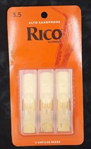 D&#39;Addario Rico Alto Saxophone Reeds 3.5 Strength 3 Count Pack - $6.99