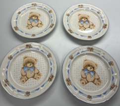 Tienshan Stoneware Theodore Teddy Bear Salad Plate / 7.75 Inch / Set Of 4 - £7.56 GBP