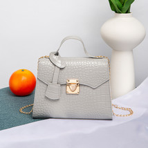 Crocodile pattern Kelly bag ladies hand bag simple handbag vintage small square  - £19.64 GBP