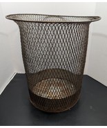 Vintage Antique NEMCO Metal Co Steel Mesh Trash Can Waste Basket Chicago... - £58.75 GBP