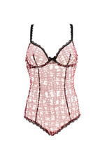 Agent Provocateur Womens Bodysuit Lace Printed Elegant Red Size Uk 34B - £162.72 GBP